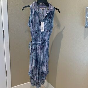 Rebecca Taylor Blue Tie-Dye High Low Dress